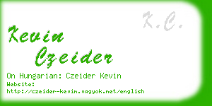 kevin czeider business card
